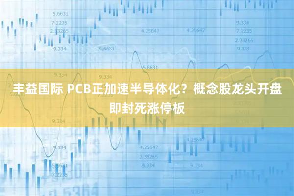 丰益国际 PCB正加速半导体化？概念股龙头开盘即封死涨停板